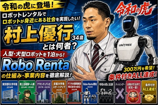 【令和の虎】村上優行(ロボット)とは何者?WIKIプロフィール